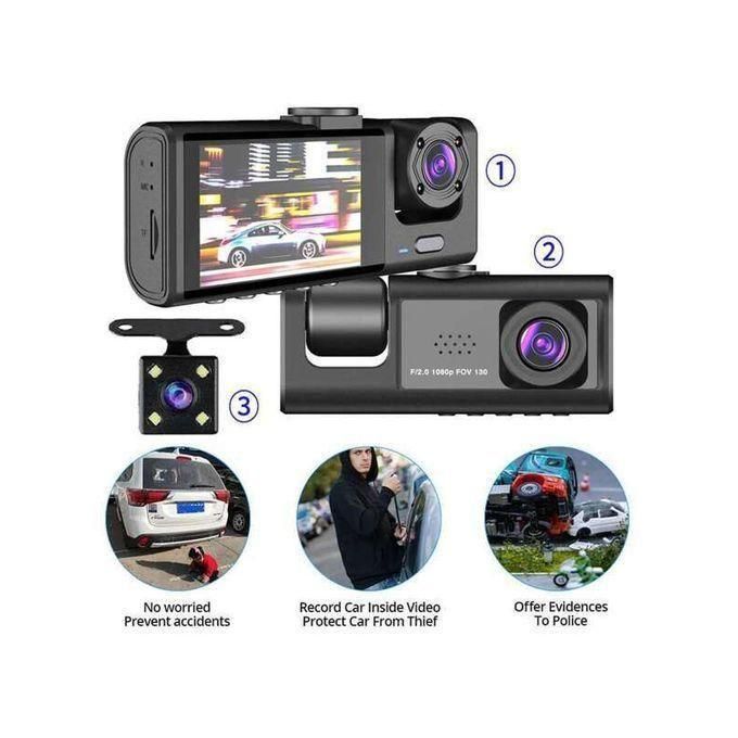 3-in-1 Smart Car Camera (Front + Interior + Rear) 🚗🎥
