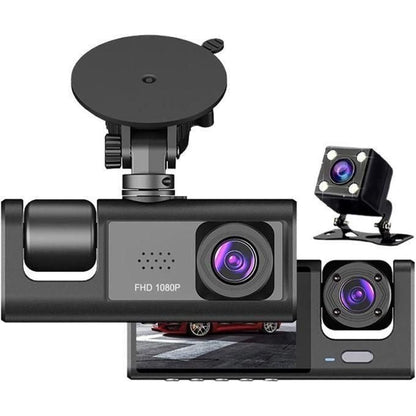 3-in-1 Smart Car Camera (Front + Interior + Rear) 🚗🎥