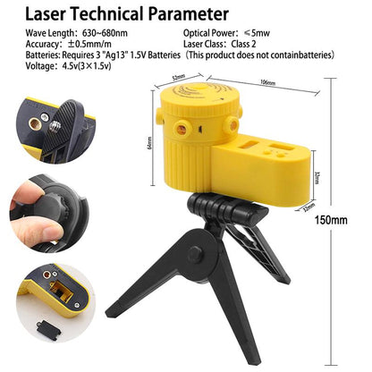 Black Laser Level Line Projector with Tripod Mount